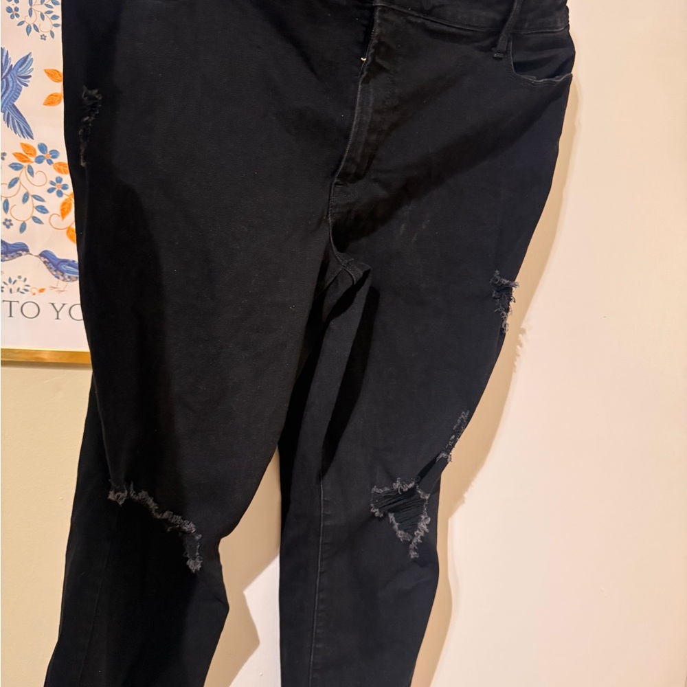 Old Navy Black Ripped Skinny Jeans